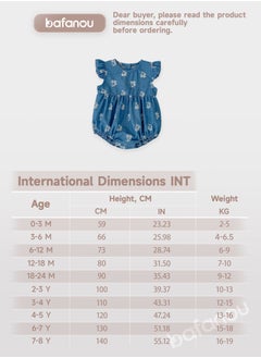 Bafanou Bafanou Baby Girls Denim Playsuit Newborn Cartoon Printed Sleeveless Romper Infant Girls Jumpsuit Clothing  - Image 2