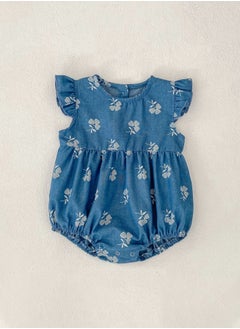 Bafanou Bafanou Baby Girls Denim Playsuit Newborn Cartoon Printed Sleeveless Romper Infant Girls Jumpsuit Clothing  - Image 3