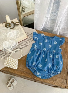 Bafanou Bafanou Baby Girls Denim Playsuit Newborn Cartoon Printed Sleeveless Romper Infant Girls Jumpsuit Clothing  - Image 5
