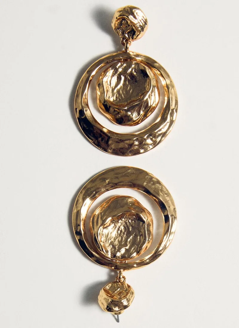 MANGO Circular Design Hanging Earrings