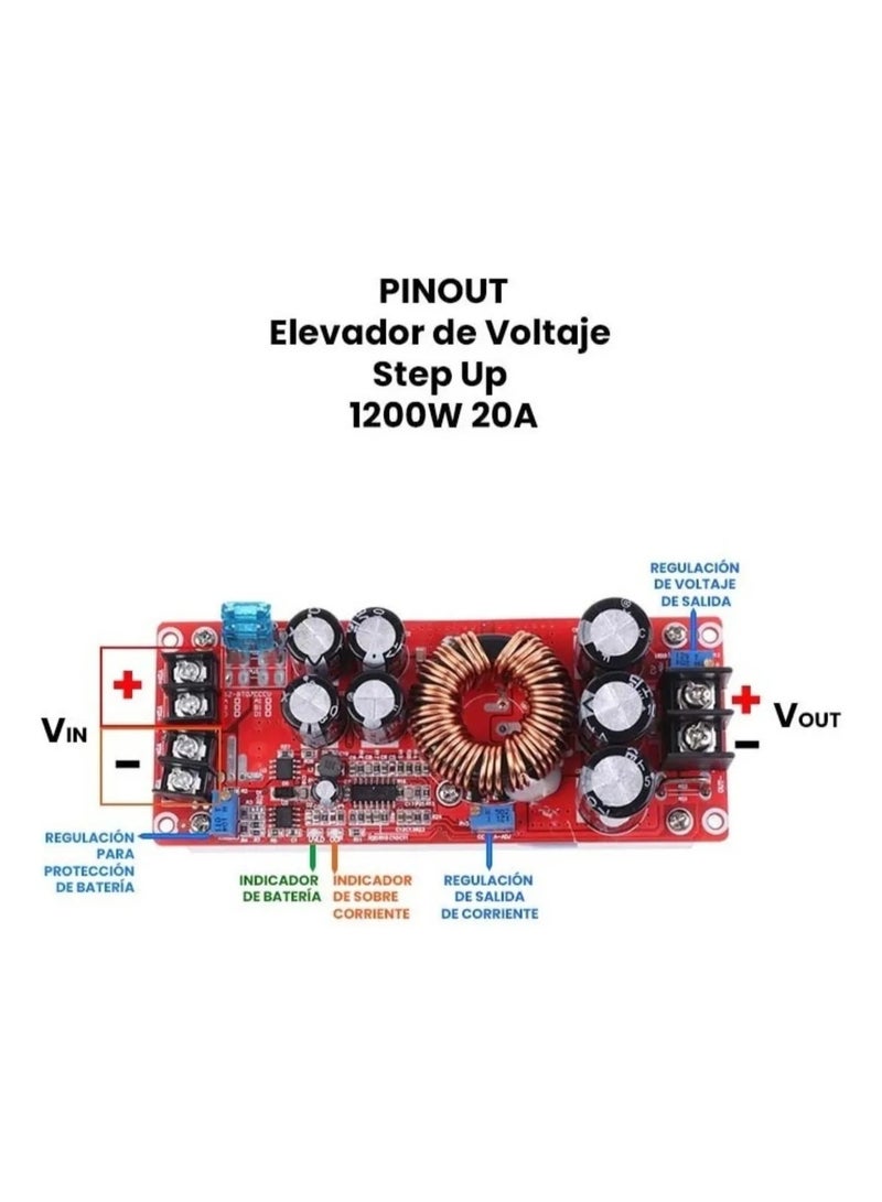 2-Pack 1200W 20A DC Step-Up Electronic Voltage Booster Module - Image 4