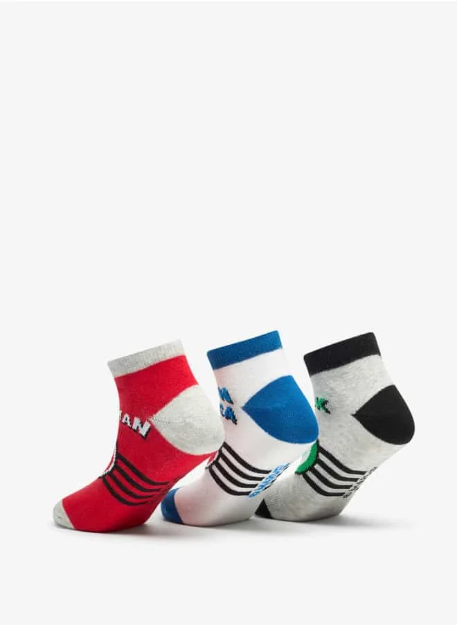 MARVEL Boys Marvel Avengers Print Ankle Length Socks - Set of 3