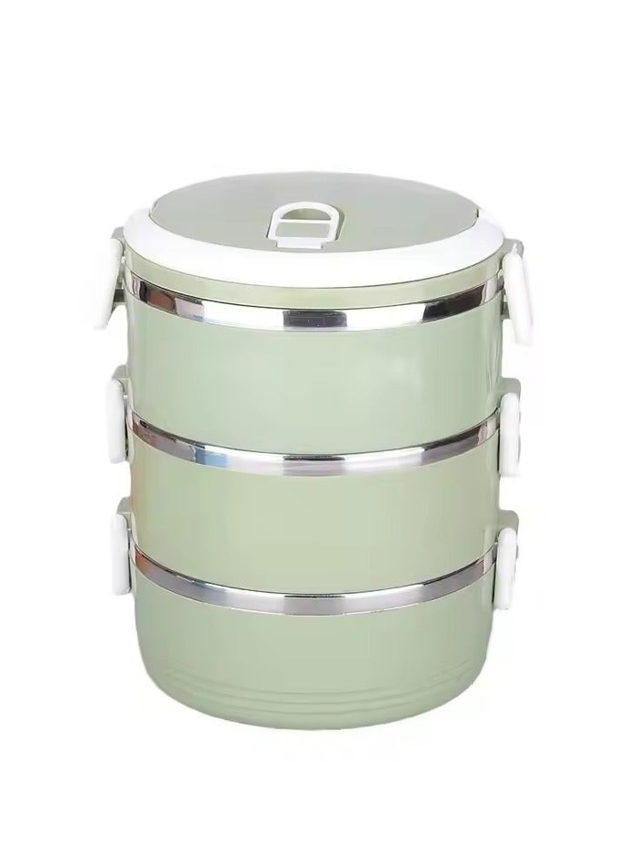 ELTRAZONE Stainless Steel 3-Layer Lunch Box for Boys and Girls, Insulated, BPA-Free, Leakproof, Microwave Safe, Portable Food Storage with Handle, Perfect for School, Office, Travel, - Image 1