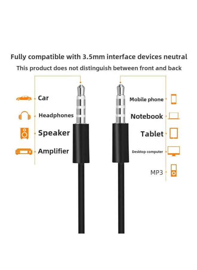 Generic 3.5mm Male-to-male Audio Line 3.5aux 4-section Audio Line Car Audio Line Aux-to-record Line-Colour:Y-1001 (4 Sections Male To Male White)  - Image 2