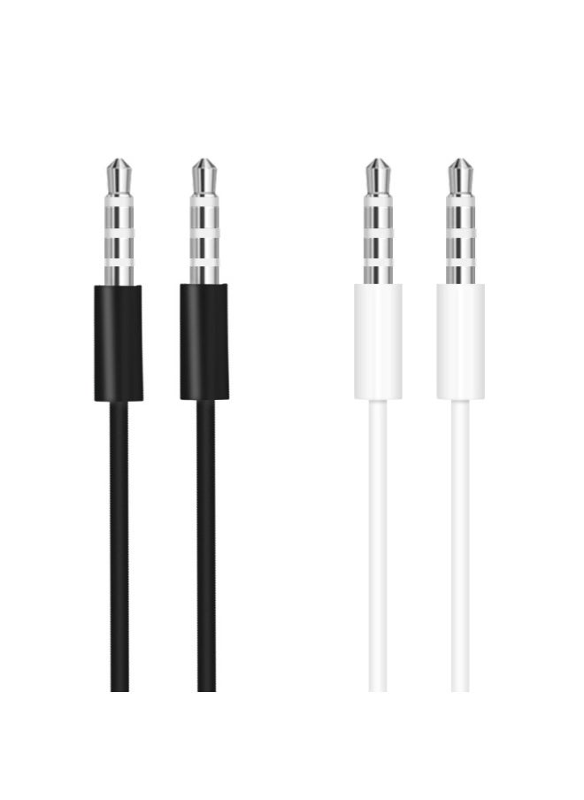 Generic 3.5mm Male-to-male Audio Line 3.5aux 4-section Audio Line Car Audio Line Aux-to-record Line-Colour:Y-1001 (4 Sections Male To Male White)  - Image 4