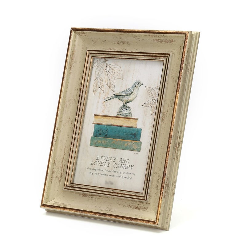 Zhenzan Frames 6x8 Inches Vintage Feel Rustic Picture Frame for Tabletop or Wall Hanging with Glass Front (6x8, Khaki) - Image 2