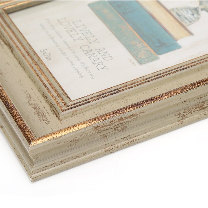 Zhenzan Frames 6x8 Inches Vintage Feel Rustic Picture Frame for Tabletop or Wall Hanging with Glass Front (6x8, Khaki) - Image 5