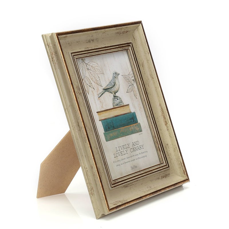 Zhenzan Frames 6x8 Inches Vintage Feel Rustic Picture Frame for Tabletop or Wall Hanging with Glass Front (6x8, Khaki) - Image 3