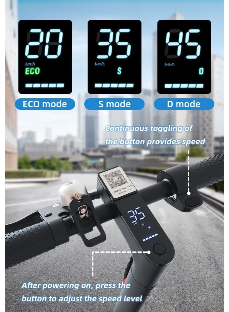 bolin One-Touch Folding Electric Scooter With Front Shock Absorber, 20-45 KM/H Speed, 350W Brushless Motor, App-Operated, 25 KM Range, Suitable For Adults And Teenagers, Load Capacity Up To 150 KG, Black - Image 2