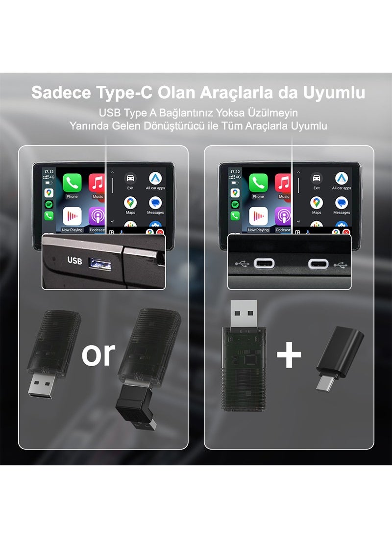 Dark - Mini Pro Duo 2in1 Car Kit Wireless Apple Carplay and Android Auto Adapter (Dk-Va-Mpd1) - Image 1