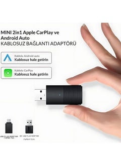Dark Mini Pro Duo 2in1 Car Kit Wireless Apple Carplay and Android Auto Adapter (Dk-Va-Mpd1)  - Image 1