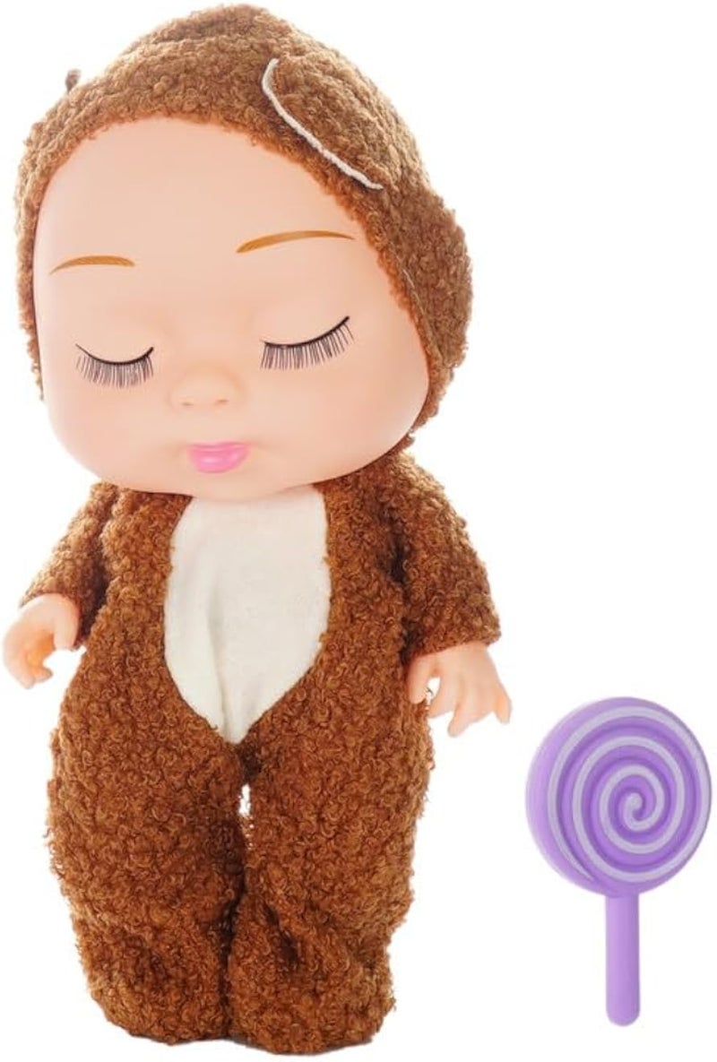 او ام جي دمية مصاصة حلوى بلاستيكية للبنات - بني وأرجواني