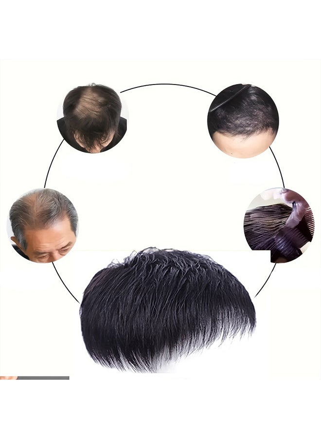 Generic Men's wigs short hair, head hair replacement blocks to cover gray hair Mediterranean bald men's hair replacement pieces  - Image 2