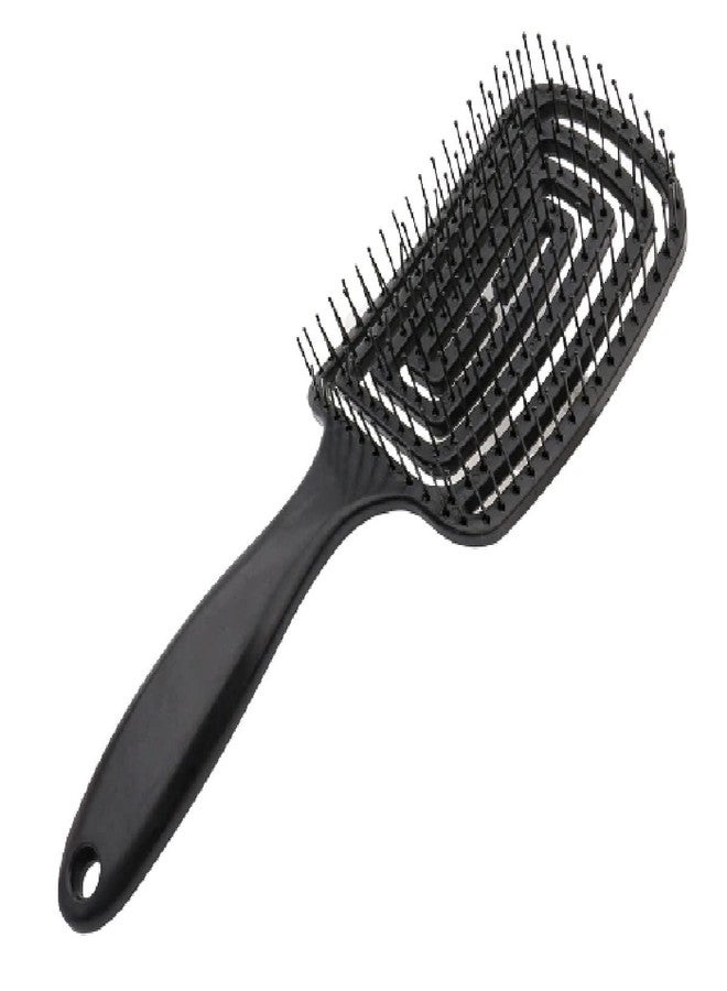 KESESU Flexy Hair Brush, Turquoise - Detangling Hair Brush with Flexible Bristles for Shower Use, Combing Through Curls & Removing Tangles - Hair Accessories for All Hair Type (Black) - Image 1