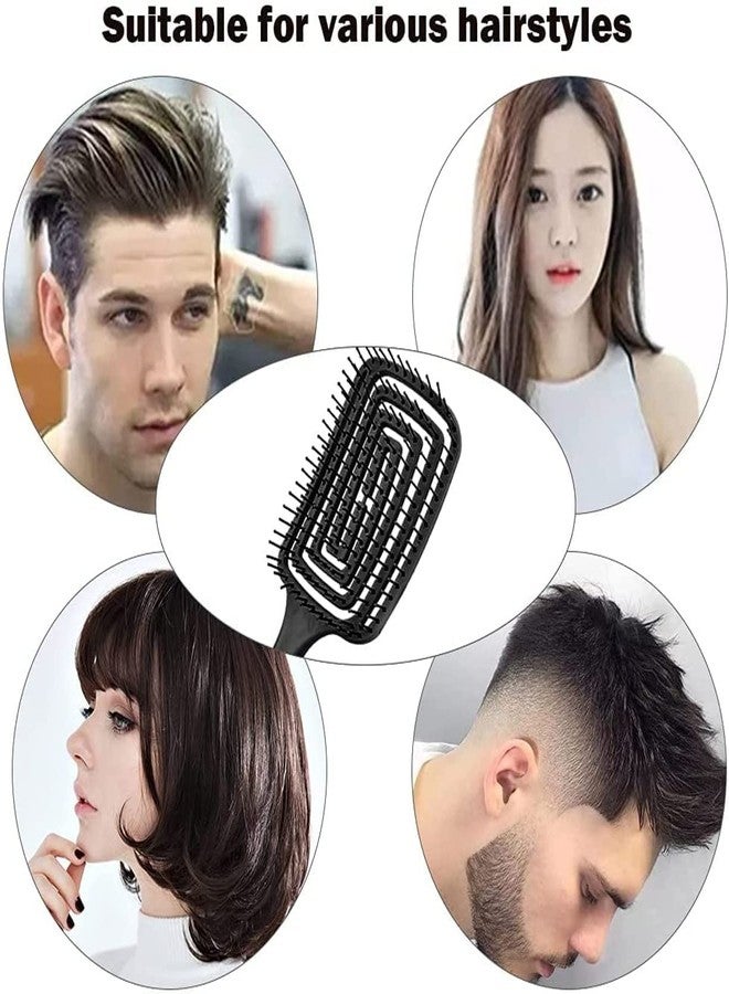 KESESU Flexy Hair Brush, Turquoise - Detangling Hair Brush with Flexible Bristles for Shower Use, Combing Through Curls & Removing Tangles - Hair Accessories for All Hair Type (Black) - Image 5