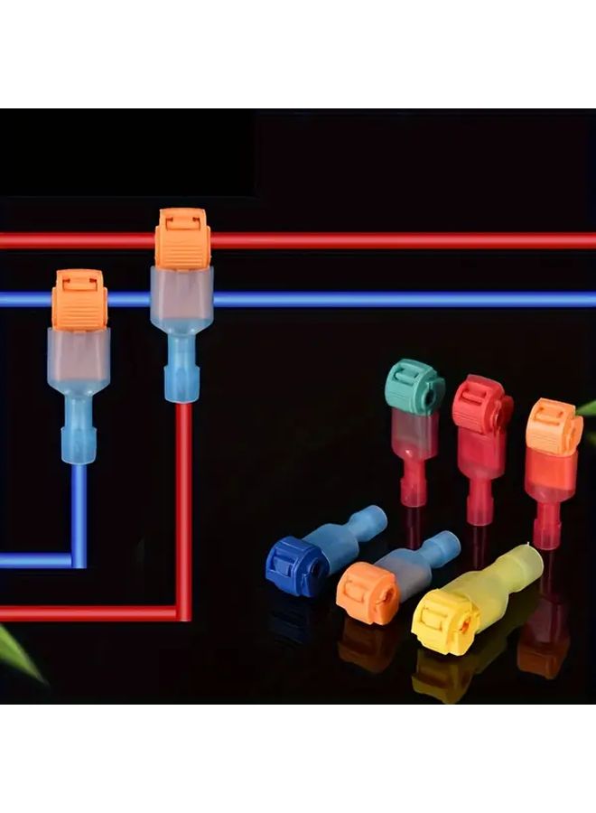 Blue Quick Cable Connectors 25pcs Snap In T Terminals with Locking Mechanism PVC Insulated - Image 1