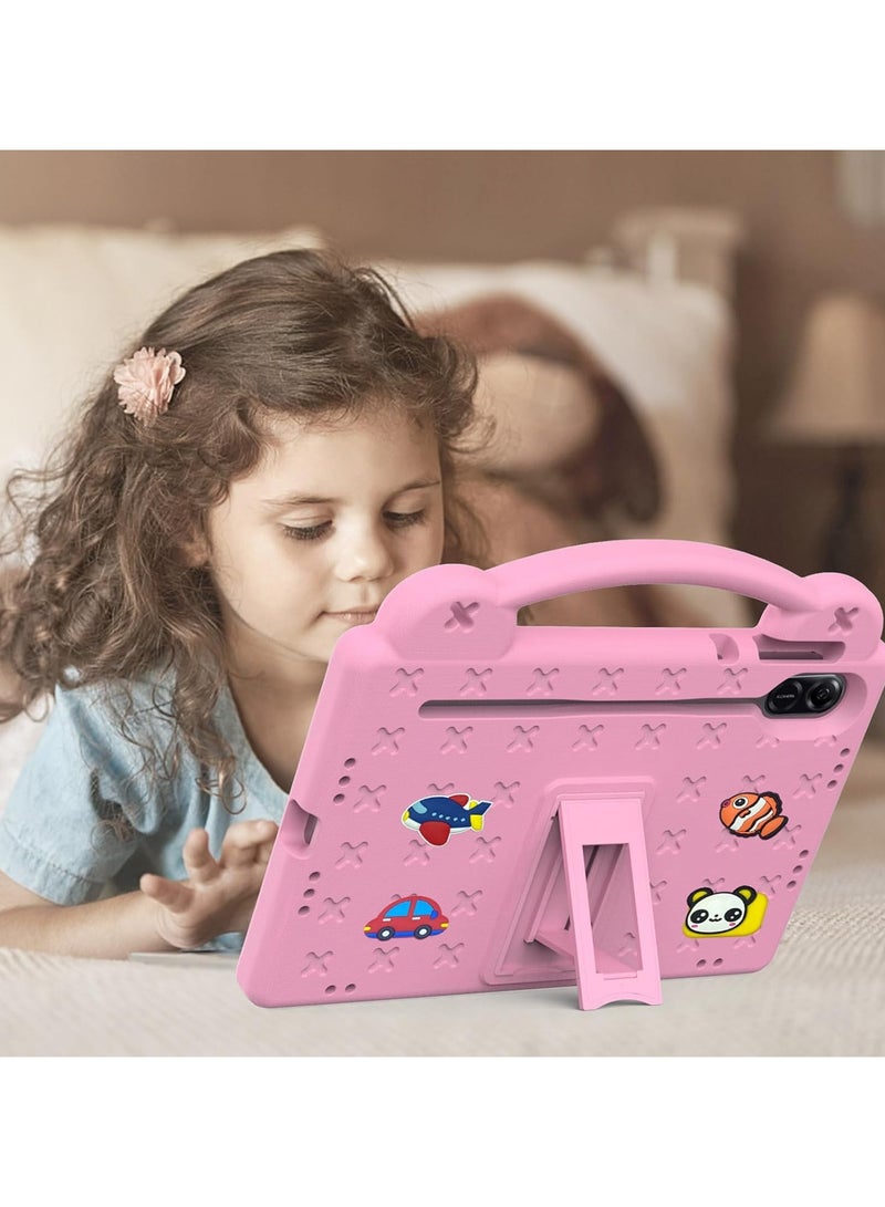 Case Compatible with Honor Pad X9 11.5 Inch, DIY Accessories for Kids, Shockproof Case with 【Pencil Holder】 【Shoulder Strap】 【Handle Stand】, Pink - Image 5