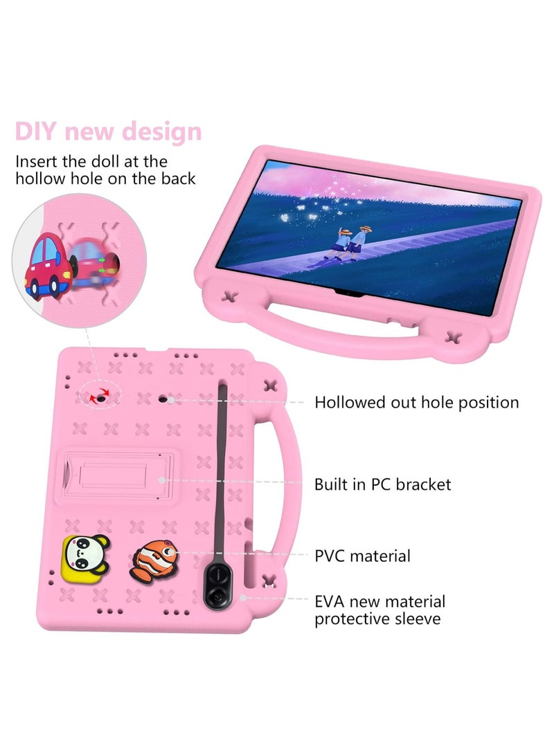 Case Compatible with Honor Pad X9 11.5 Inch, DIY Accessories for Kids, Shockproof Case with 【Pencil Holder】 【Shoulder Strap】 【Handle Stand】, Pink - Image 2