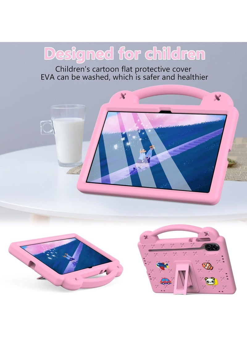 Case Compatible with Honor Pad X9 11.5 Inch, DIY Accessories for Kids, Shockproof Case with 【Pencil Holder】 【Shoulder Strap】 【Handle Stand】, Pink - Image 3