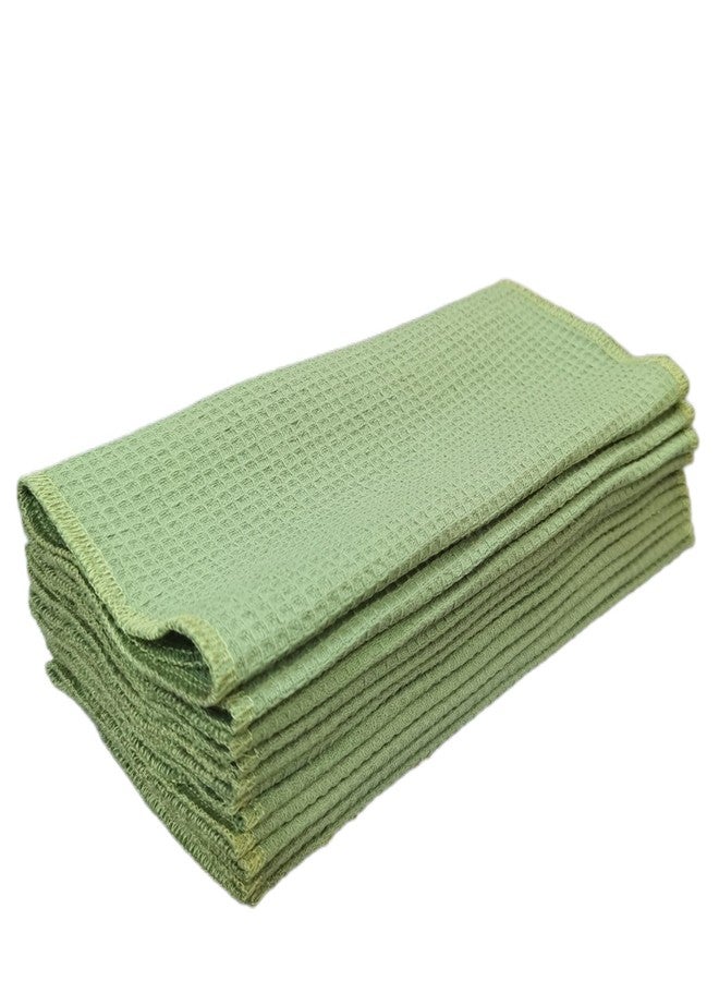 Buowinixi Paperless Towels Washable,Reusable Paper Towels,Cotton Reusable Cleaning Cloth,10"x12", Dish Cloths for Cleaning or Drying Dishes(10, Green - Image 1