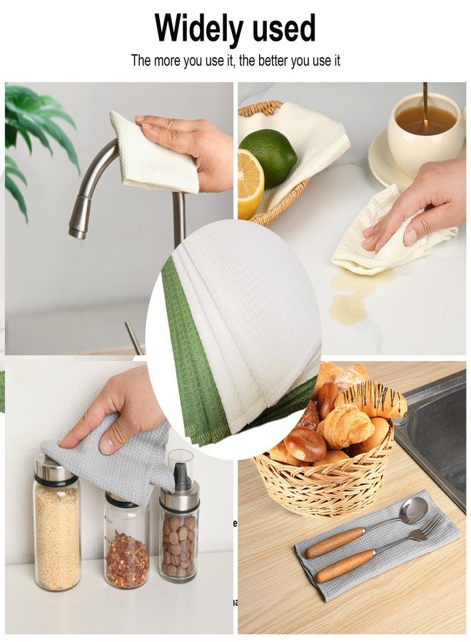 Buowinixi Paperless Towels Washable,Reusable Paper Towels,Cotton Reusable Cleaning Cloth,10"x12", Dish Cloths for Cleaning or Drying Dishes(10, Green - Image 4