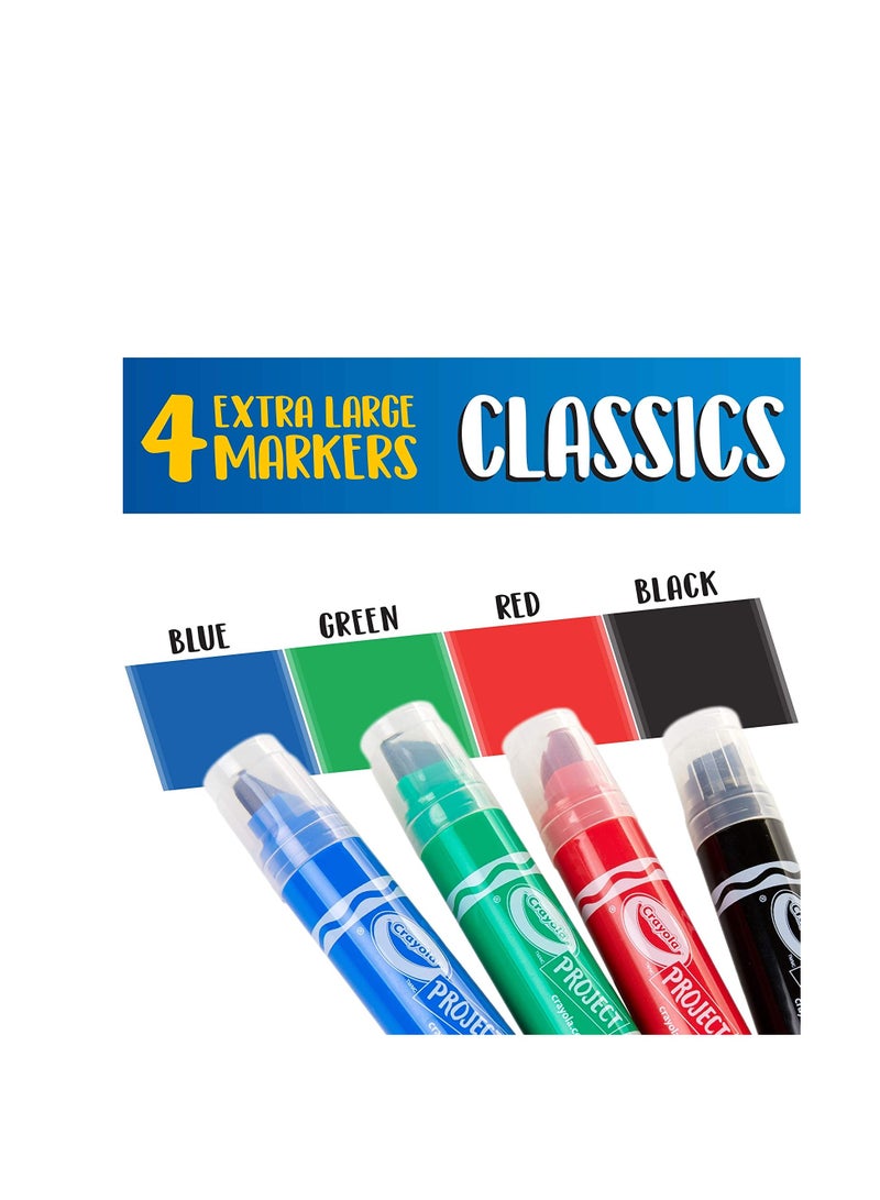 Crayola Project XL Poster Markers Classic Colors 4ct - Image 2