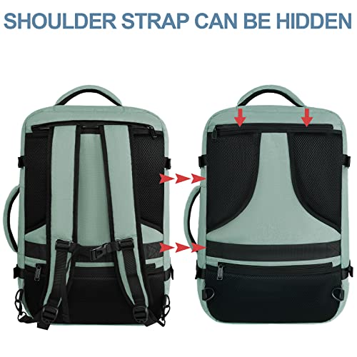 Vancropak Travel Bag, Large 40L Carry on Backpack Airline Approved Expandable Suitcase Daypack, Water Resistant Travel Backpack Overnight Lightweight Luggage Weekender Bag for Flight Men Women, Cyan - Image 5