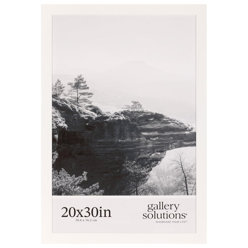 Gallery Solutions  20x30  White Wood Wall Mount Poster Frame  Enhance Your Space with LargeScale Art Display  Rectangular Wall Mount  Hanging Frame  Home Accents  Interior Design - Image 1