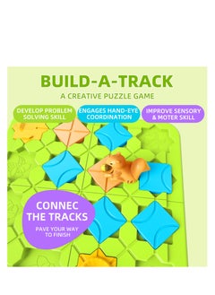 KASTWAVE Logical Road Builder Game, Large Educational Smart Brain Teasers Puzzles Toys, Build-A-Track Brain Teaser Puzzles with 118 Challenges & 5 Difficulty Levels Squirrel Logic Track Building Blocks  - Image 2