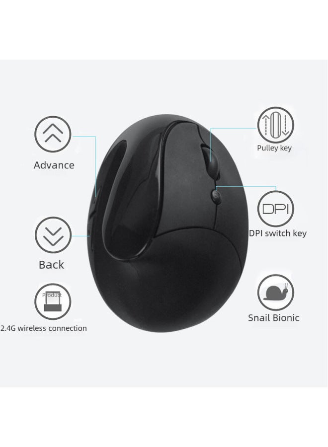Digital Computer/optical Mouse/optical Mouse - Wireless Bluetooth Mouse Suitable For Desktop Laptop Tablet - Usb Interface-Color:Black-left-hand Version (with Dry Battery) - Image 3