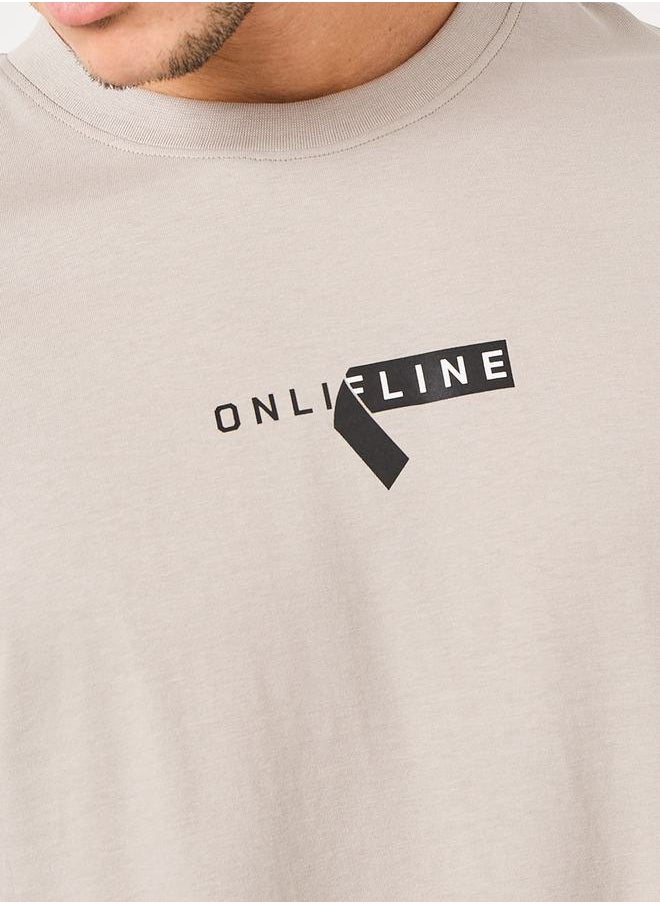 Styli - Minimal Print Oversized Pure Cotton T-Shirt - Image 1