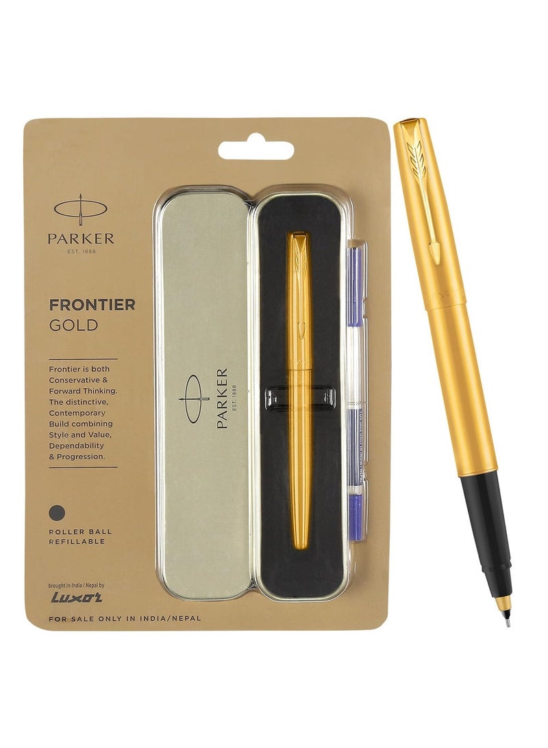 باركر قلم حبر باركر فرونتير جولد الرول | لون الحبر - أزرق | مثالي للاستخدام الاحترافي | قلم النخبة لأغراض الشركات - Image 1