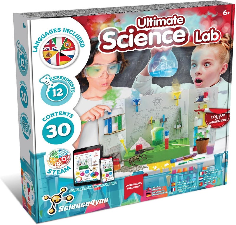ساينس 4 يو صندوق التجارب العلمية Science4you للأطفال من سن 6 سنوات - لعبة علمية مع تجارب للأطفال من سن 6 سنوات، قم بتخصيص مختبرك، لعبة، هدايا للأولاد والبنات من سن 5 و6 و7 و8+ سنوات - Image 1