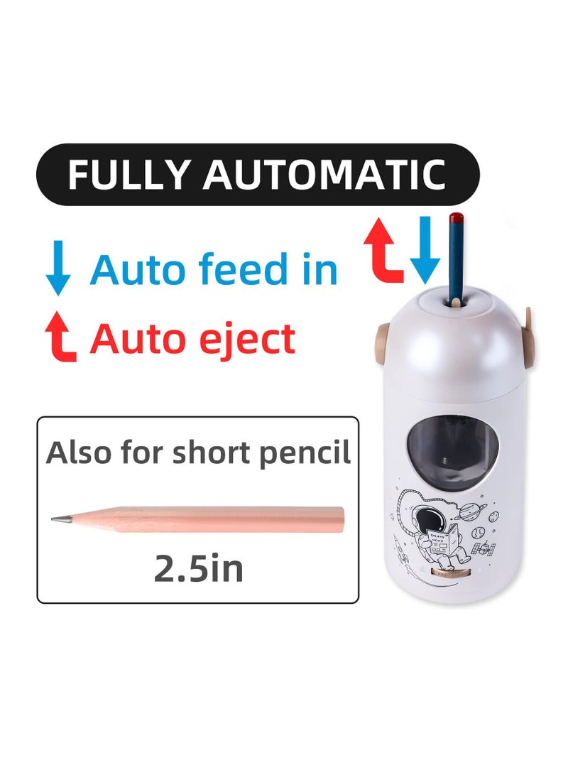 SOLARAE Rechargeable Electric Pencil Sharpener, Fully Automatic Pencil Sharpener Auto Stop for 6-12mm Pencils, Hands-Free Pencil Sharpener for Colored Pencils, Fast & Sharp, for Kids, Home, Classroom - Image 3