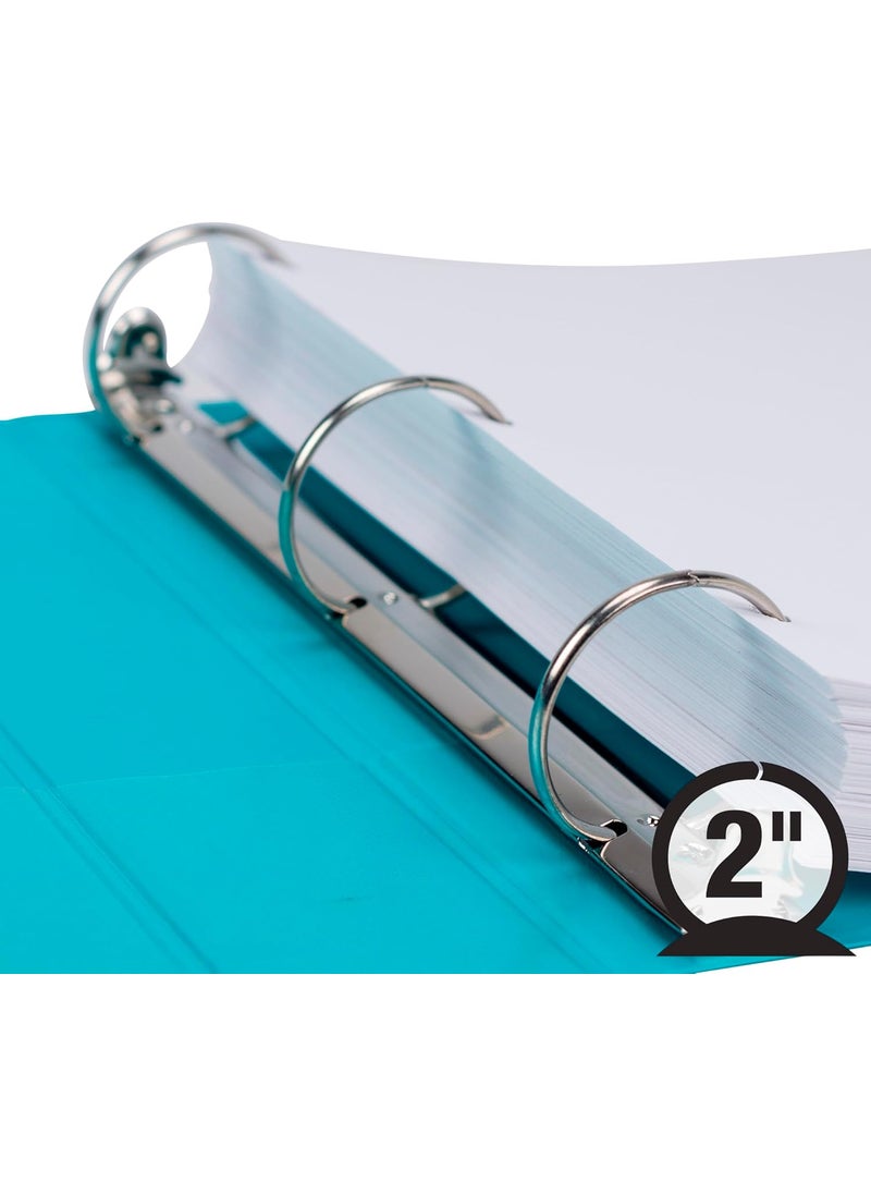 Samsill Samsill Earths Choice PlantBased Durable Fashion View Binder 3 Rings 2 Capacity 11 x 85 Turquoise 2Pack  - Image 2
