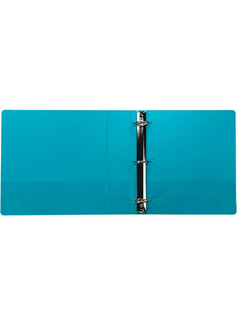 Samsill Samsill Earths Choice PlantBased Durable Fashion View Binder 3 Rings 2 Capacity 11 x 85 Turquoise 2Pack  - Image 3