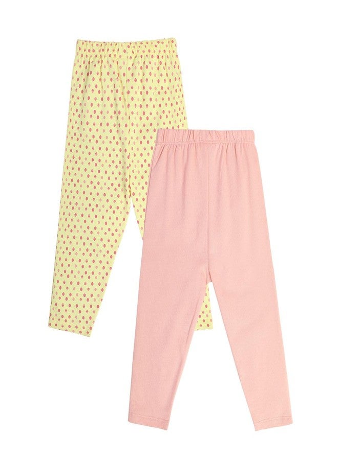 miniklub Baby Girls Full Length Multi Color Knit Legging, Pack Of 2 (3-6M) - Image 2