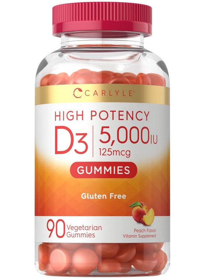 حلوى كارلايل فيتامين د3 | ٥٠٠٠ وحدة دولية | ٩٠ قطعة | حلوى بنكهة الخوخ | فعالية عالية للبالغين | مكمل غذائي نباتي، غير معدل وراثيًا، وخالي من الغلوتين - Image 1