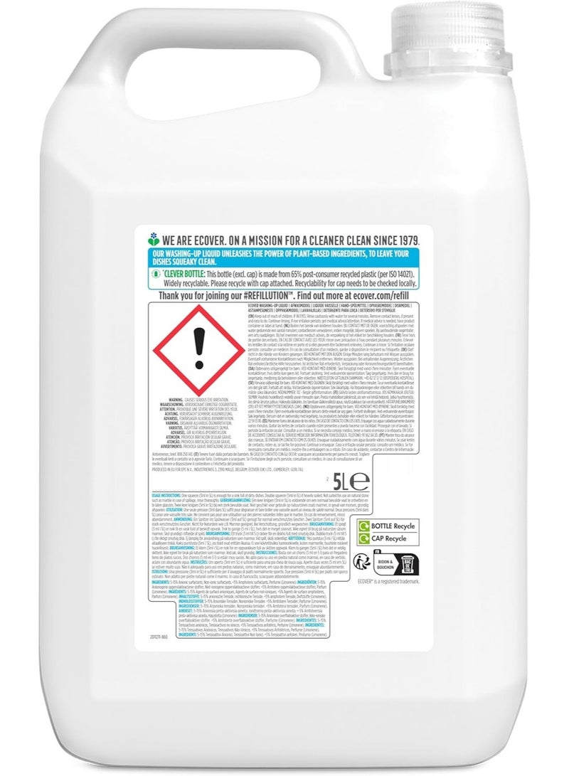 ecover Washing Up Liquid Refill Washing Up Soap Tough On Grease And Grime Fresh Camomile & Clementine Scent 5L - Image 2