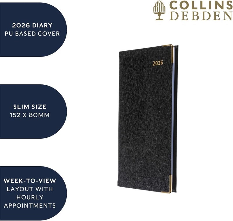Collins - Business - Slim 2026 12 Month Calendar Year Planner, Week-To-View with Appointments Pocket Diary - Black (CAPB.99-26) - Image 5