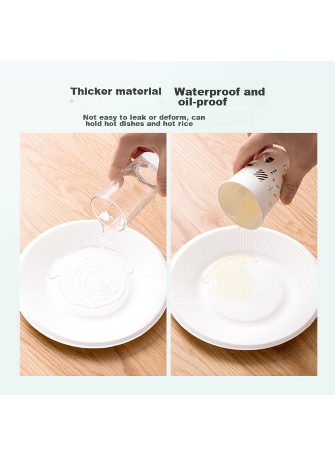 Temeiju 8-inch Disposable Plates, Cake Paper Plates, Thickened Biodegradable Dinner Plates, Outdoor Tableware, 50 Pieces, 21cm - Image 4