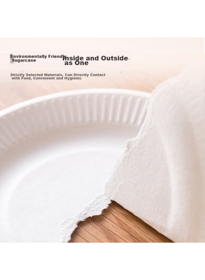 Temeiju 8-inch Disposable Plates, Cake Paper Plates, Thickened Biodegradable Dinner Plates, Outdoor Tableware, 50 Pieces, 21cm - Image 3