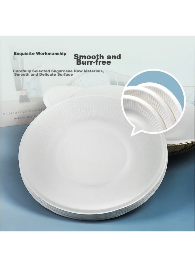 Temeiju 8-inch Disposable Plates, Cake Paper Plates, Thickened Biodegradable Dinner Plates, Outdoor Tableware, 50 Pieces, 21cm - Image 5