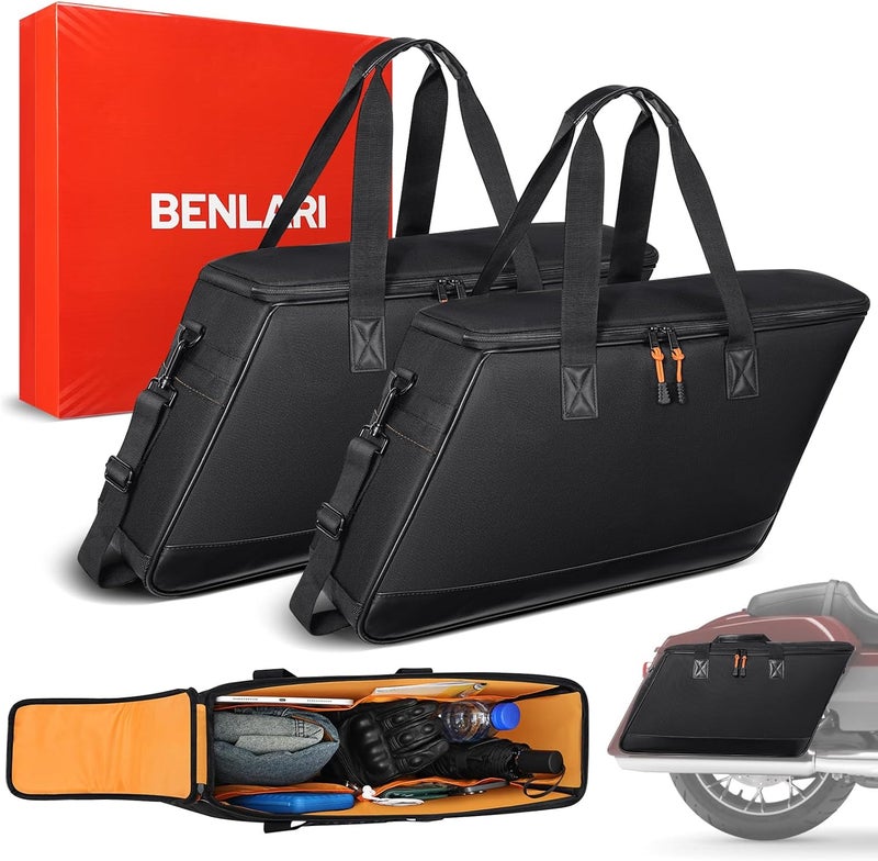 Benlari Saddlebag Liner Bags - 900D Oxford Motorcycle Insert Storage Bags for Harley Davidson Touring Models (2 Bags) - Image 1
