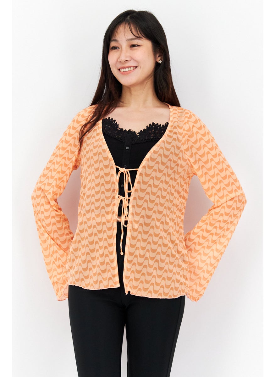 Women Abstract Long Sleeve Top, Orange - pzsku/Z7197BE987D8FEEE1B36CZ/45/_/1724350677/0b8f123e-10a4-443b-89ab-9bcdad49500c