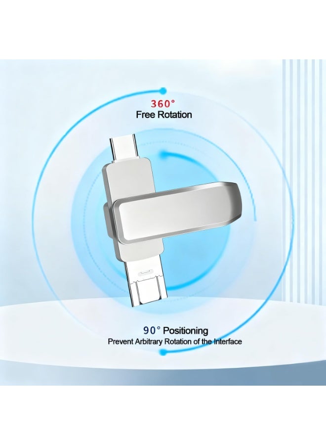 INSIJAM 2TB Usb 3.0 Flash Drive 3-In-1 Memory Storage Drive Compatible Photo Storage Memory Stick External Storage Compatible Compatible For iphone/Pc/iPad/More Device - Image 4