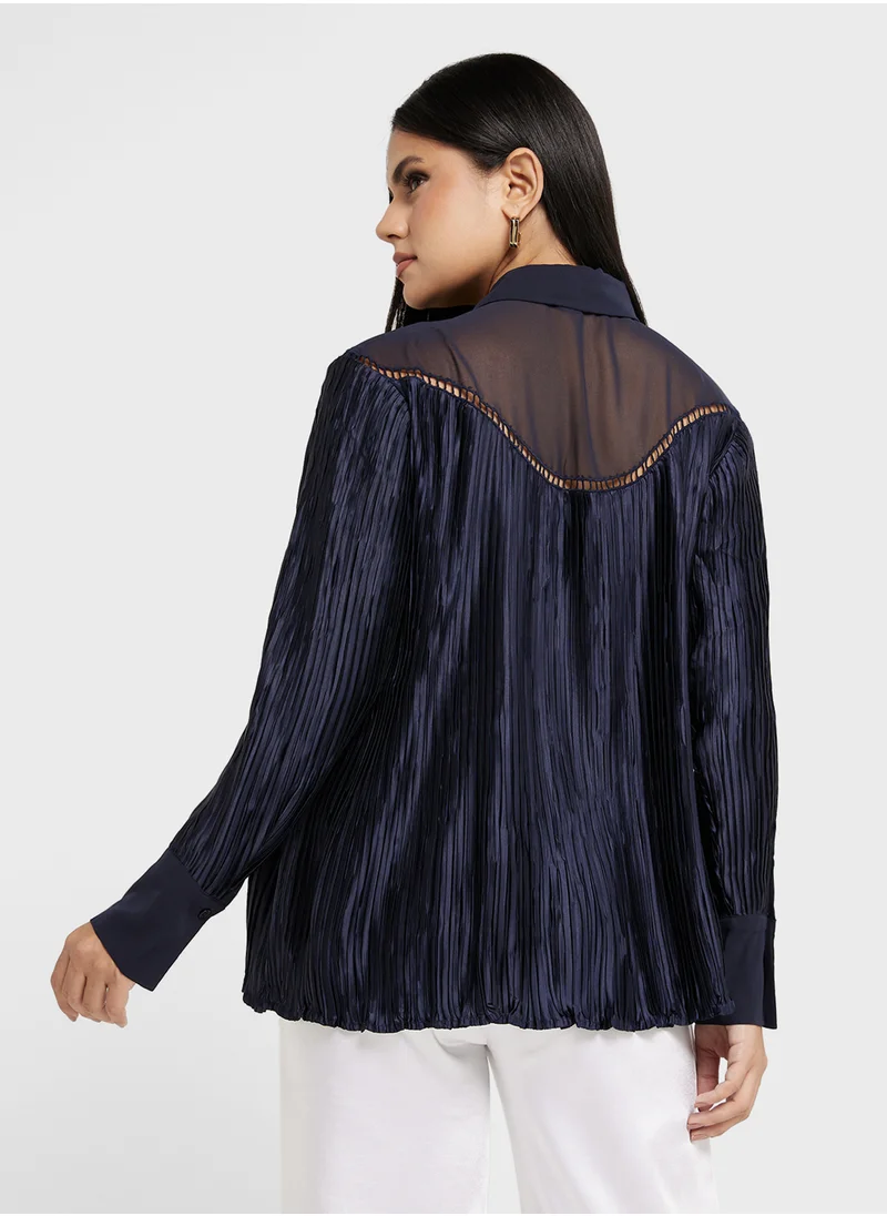 French Connection Crinkle Satin Shirt