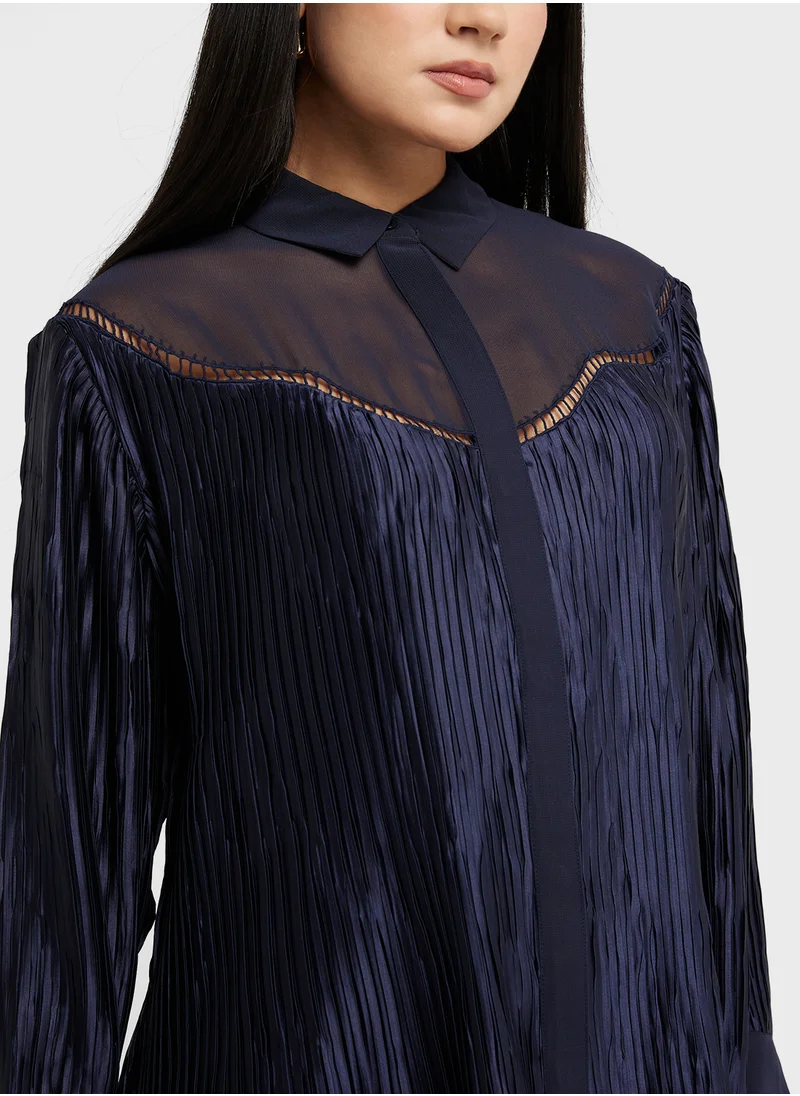French Connection Crinkle Satin Shirt