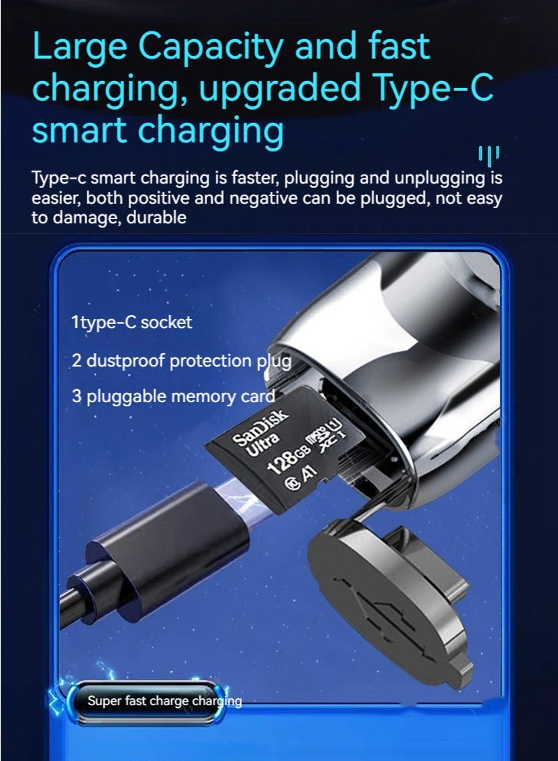 Neck-mounted digital display Bluetooth headset, ultra-long standby sports noise-cancelling headset (Ice Rock Blue) - Image 5