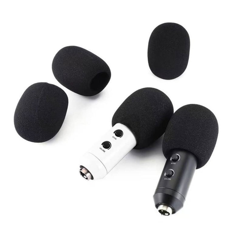 8 Pcs Microphone Covers Black High Density Sponge Windscreen Reduces Wind Noise Saliva - Image 3